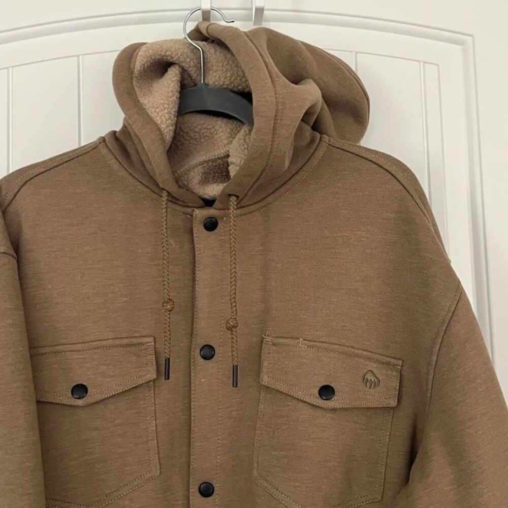 NWT Wolverine Bucksaw Knit Shirt Jacket XL Coyote Sherpa Hooded Shacket